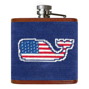 Vineyard Vines American Whale Flask (Classic Navy) (Final Sale)
