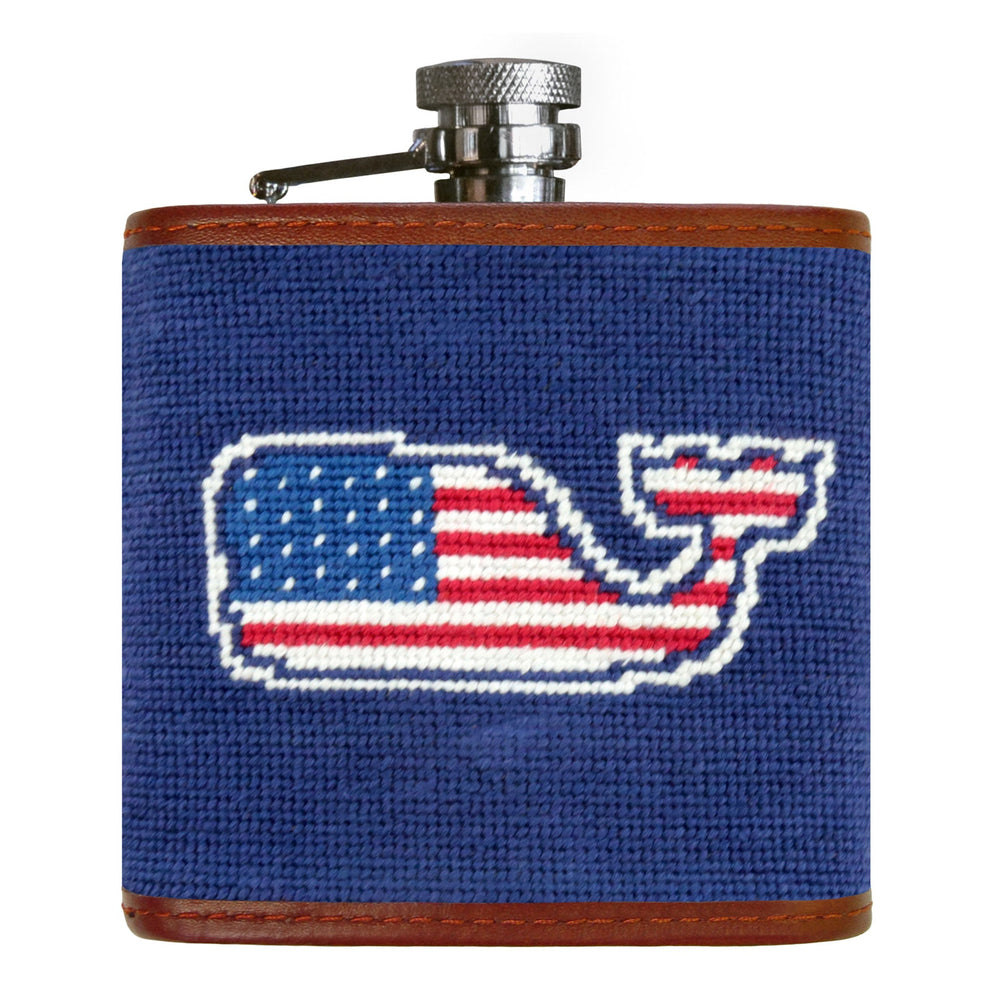 Vineyard Vines American Whale Flask (Classic Navy) (Final Sale)
