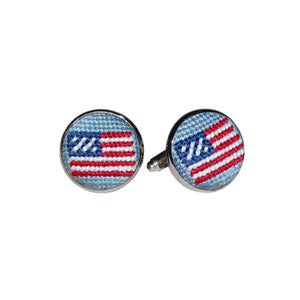 American Flag Cufflinks (Antique Blue)