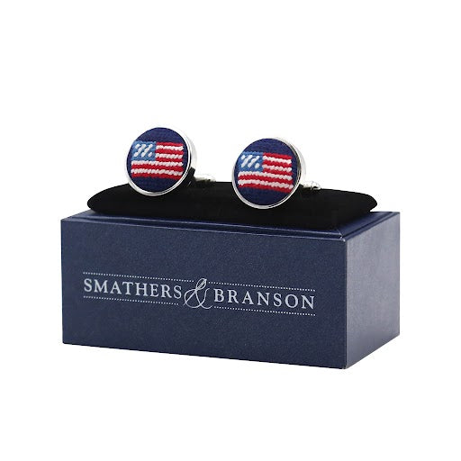 American Flag Cufflinks (Dark Navy)