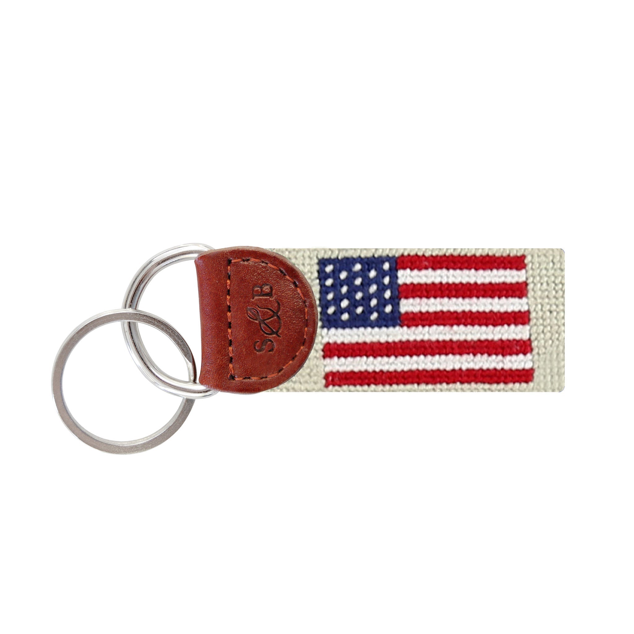 American Flag Key Fob (Light Khaki)