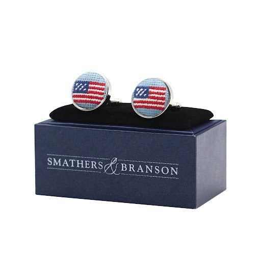 American Flag Cufflinks (Antique Blue)