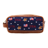Smathers and Branson AmericanaPattern Dark Navy Toiletry Bag