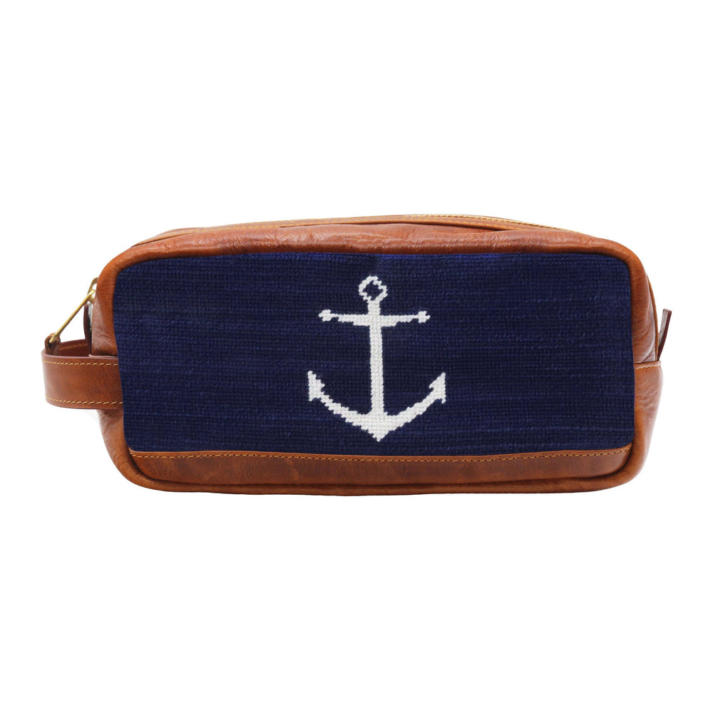 Monogrammed Anchor Toiletry Bag (Dark Navy)
