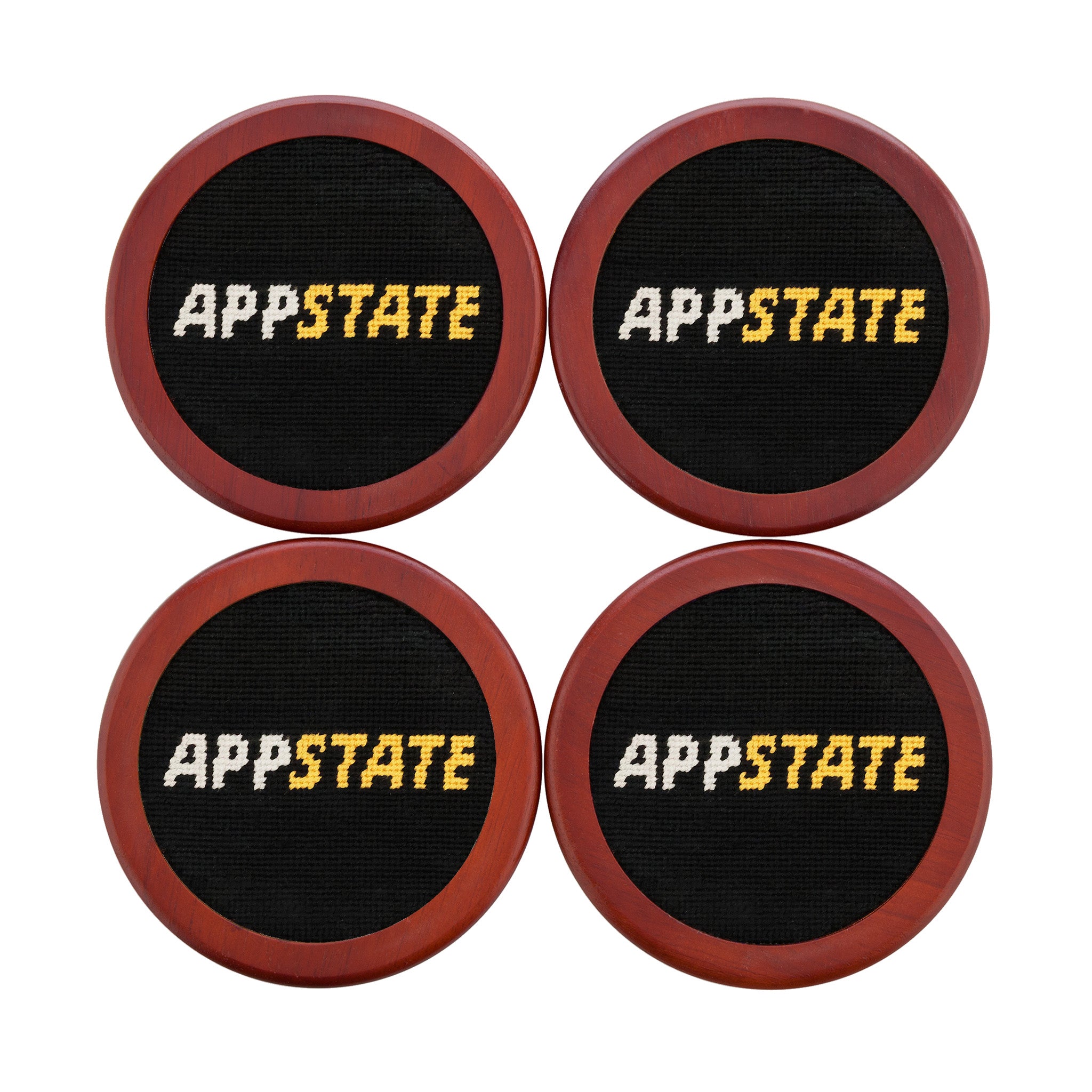 Appalachian State Text Coasters (Black)