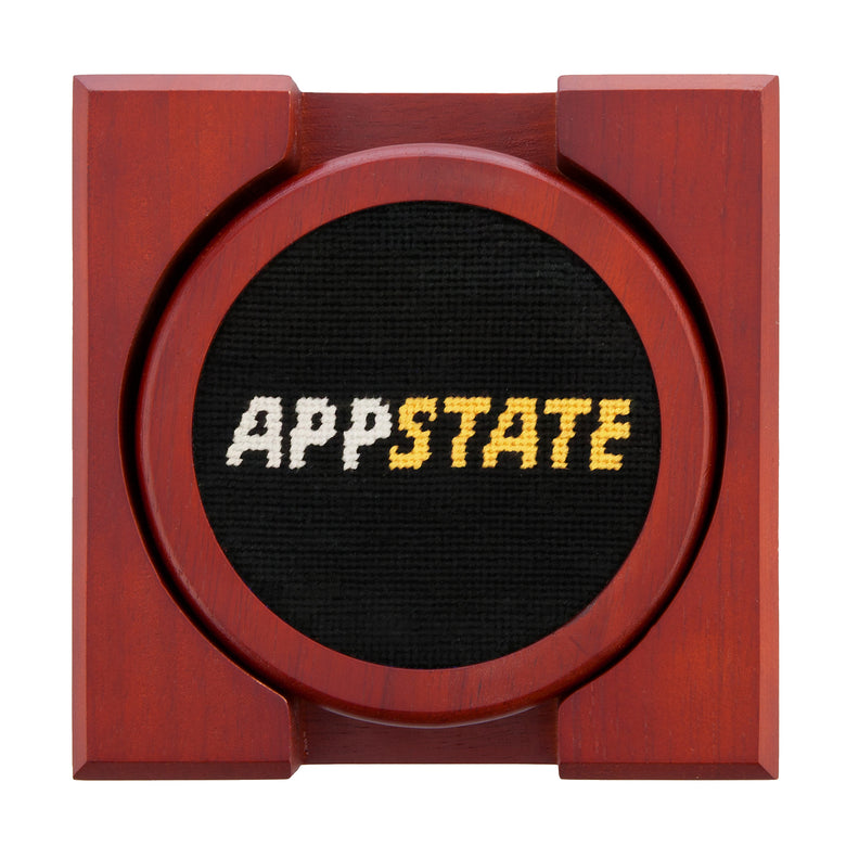 Appalachian State Text Coasters (Black)
