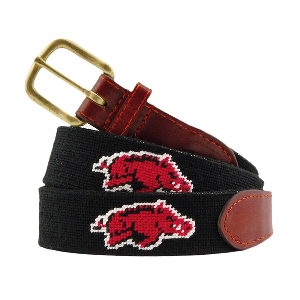 Arkansas Needlepoint Belt (Black) – Smathers & Branson