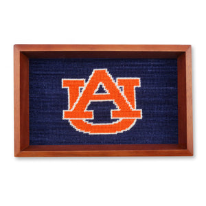 Auburn Valet Tray (Dark Navy) (Chestnut Wood)