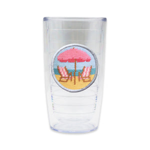 Beach Chairs Scene Tumbler (Pink Chairs)
