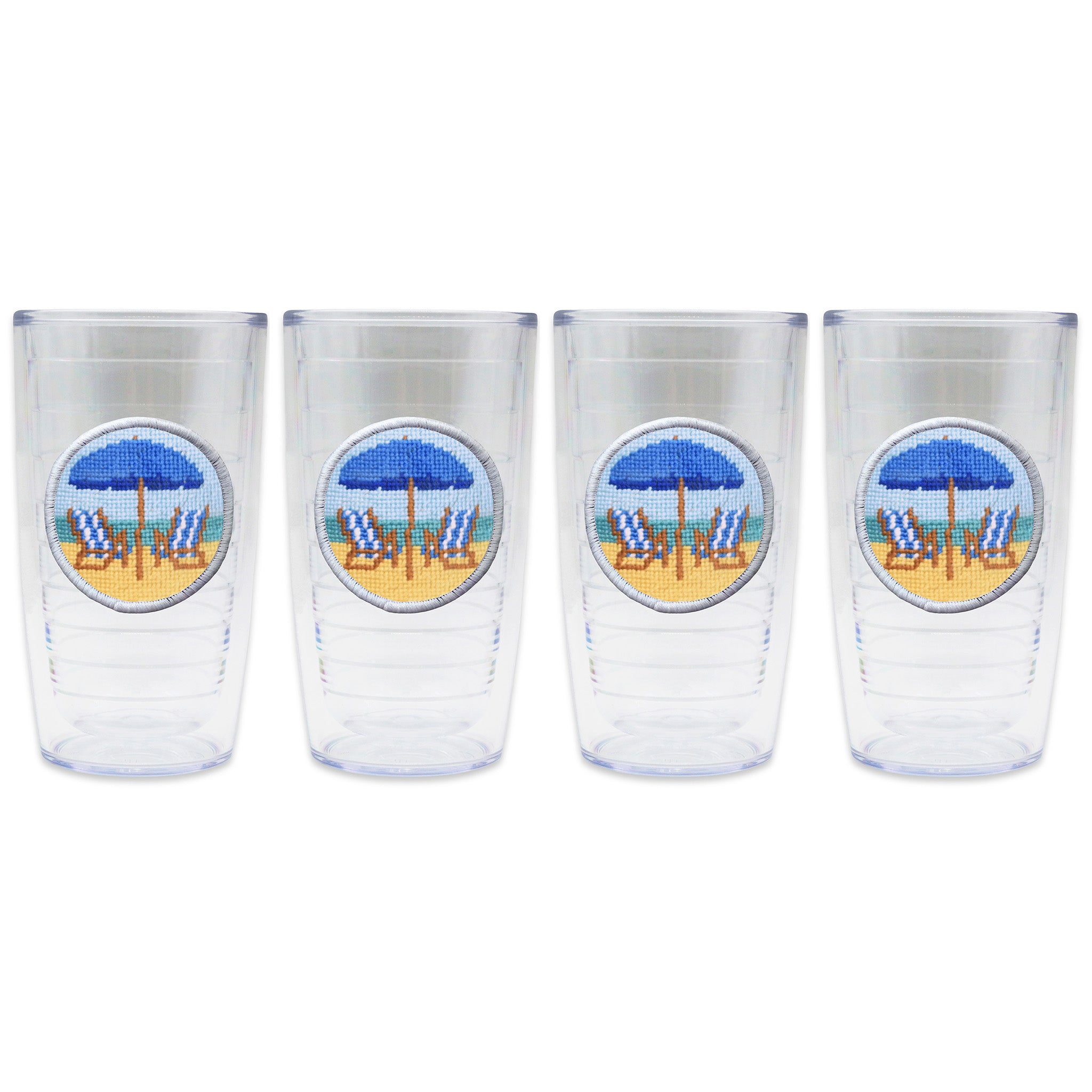 Smathers and Branson BeachChairsScene CobaltChairs sSetof4 Tumbler