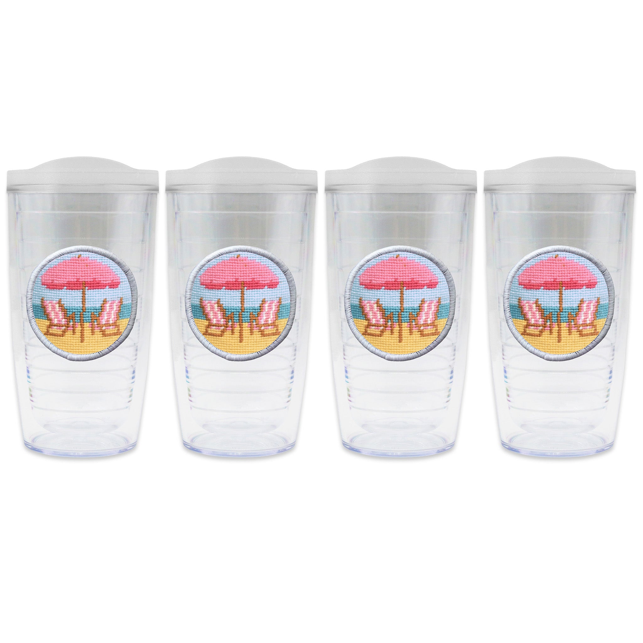Beach Chairs Scene Tumbler Set with Lids