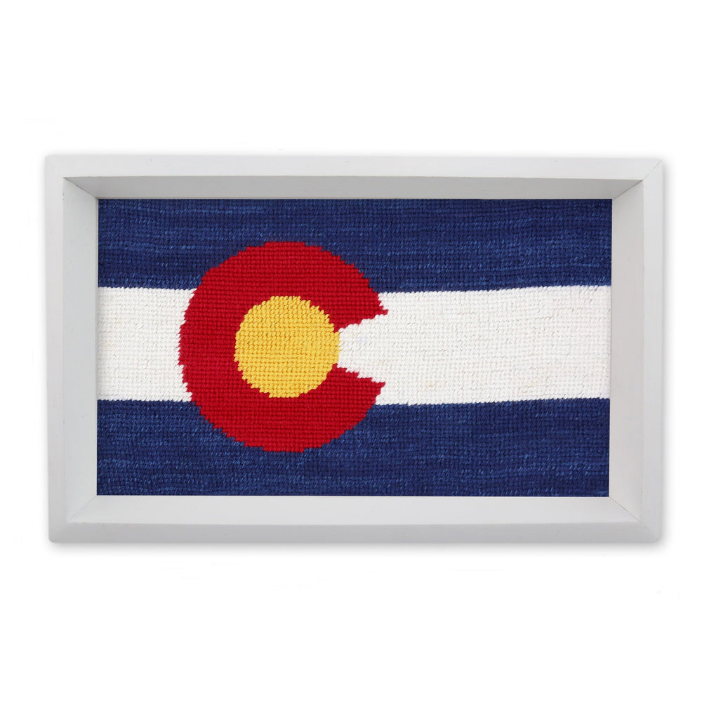 Big Colorado State Flag Valet Tray (White Wood) (Final Sale)