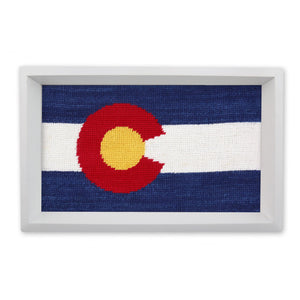 Big Colorado State Flag Valet Tray (White Wood) (Final Sale)
