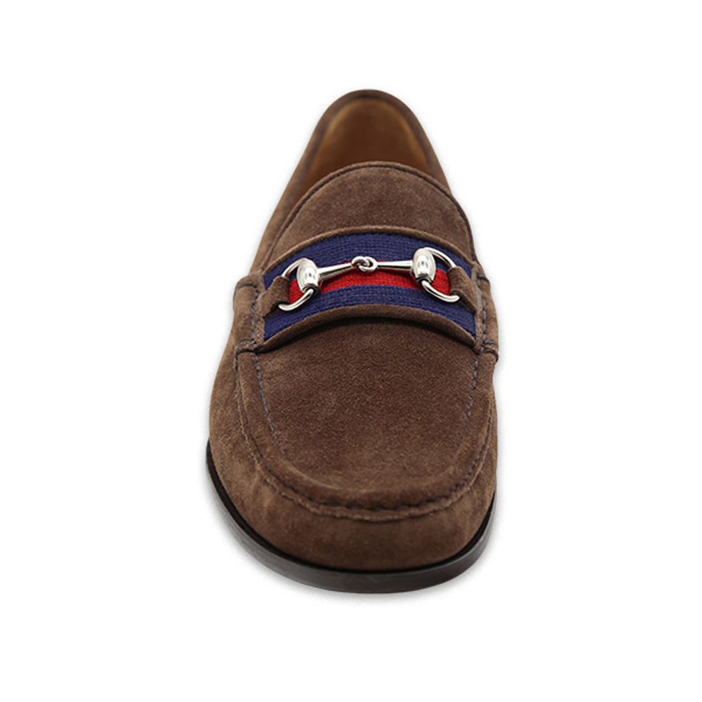 Surcingle Downing Bit Loafers (Dark Navy-Red) (Espresso Suede)