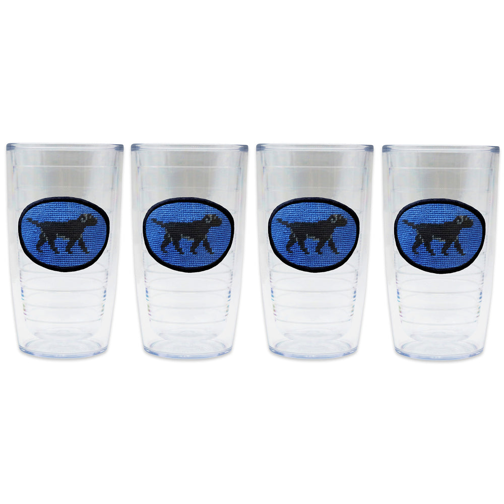 Black Lab Walking Tervis Tumbler (Blueberry) (Black Edge)