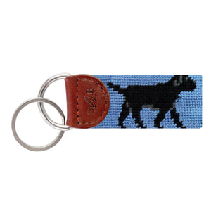 Black Lab Walking Key Fob (Stream Blue)