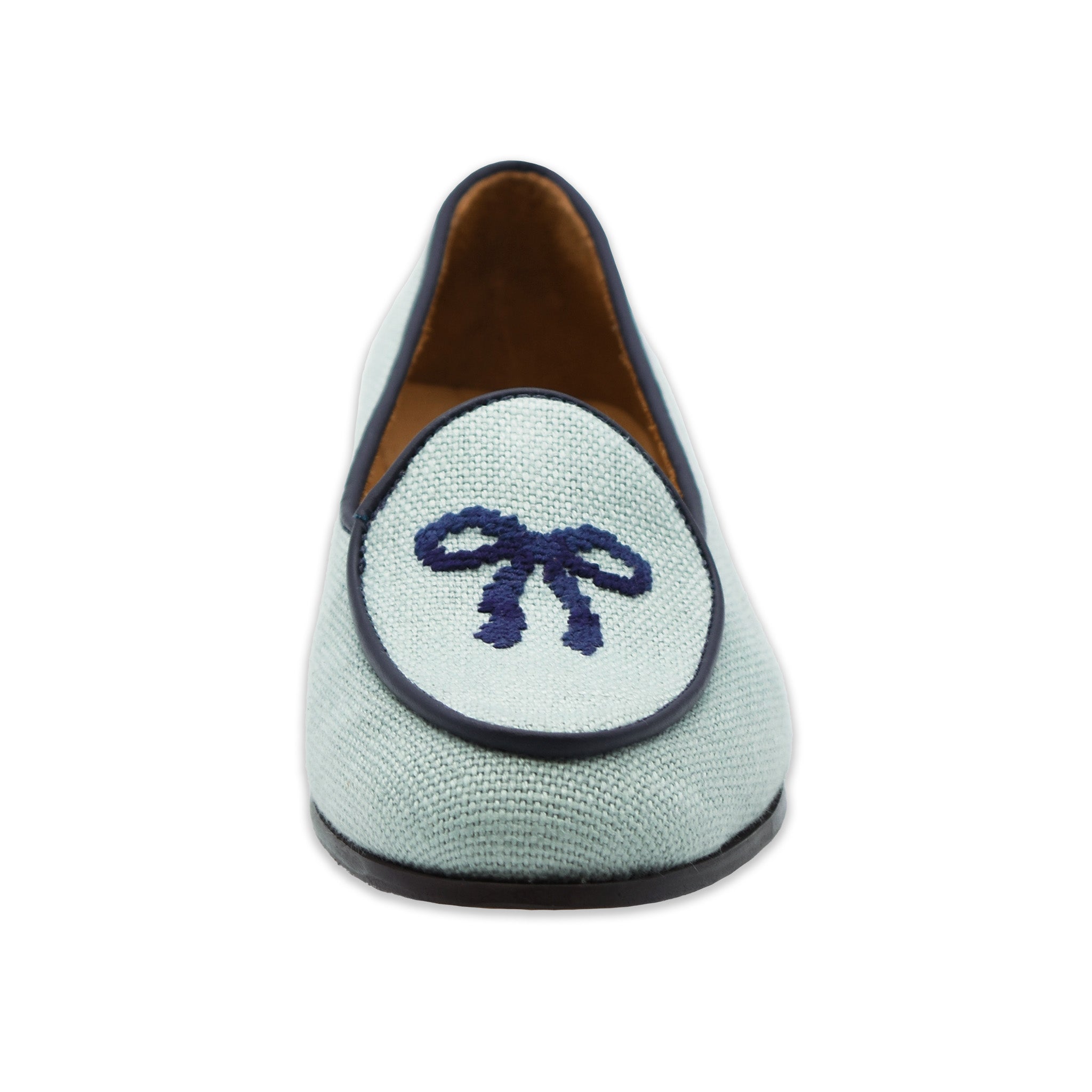 Bow Women's Linen Belgian Loafers (Mist Linen)