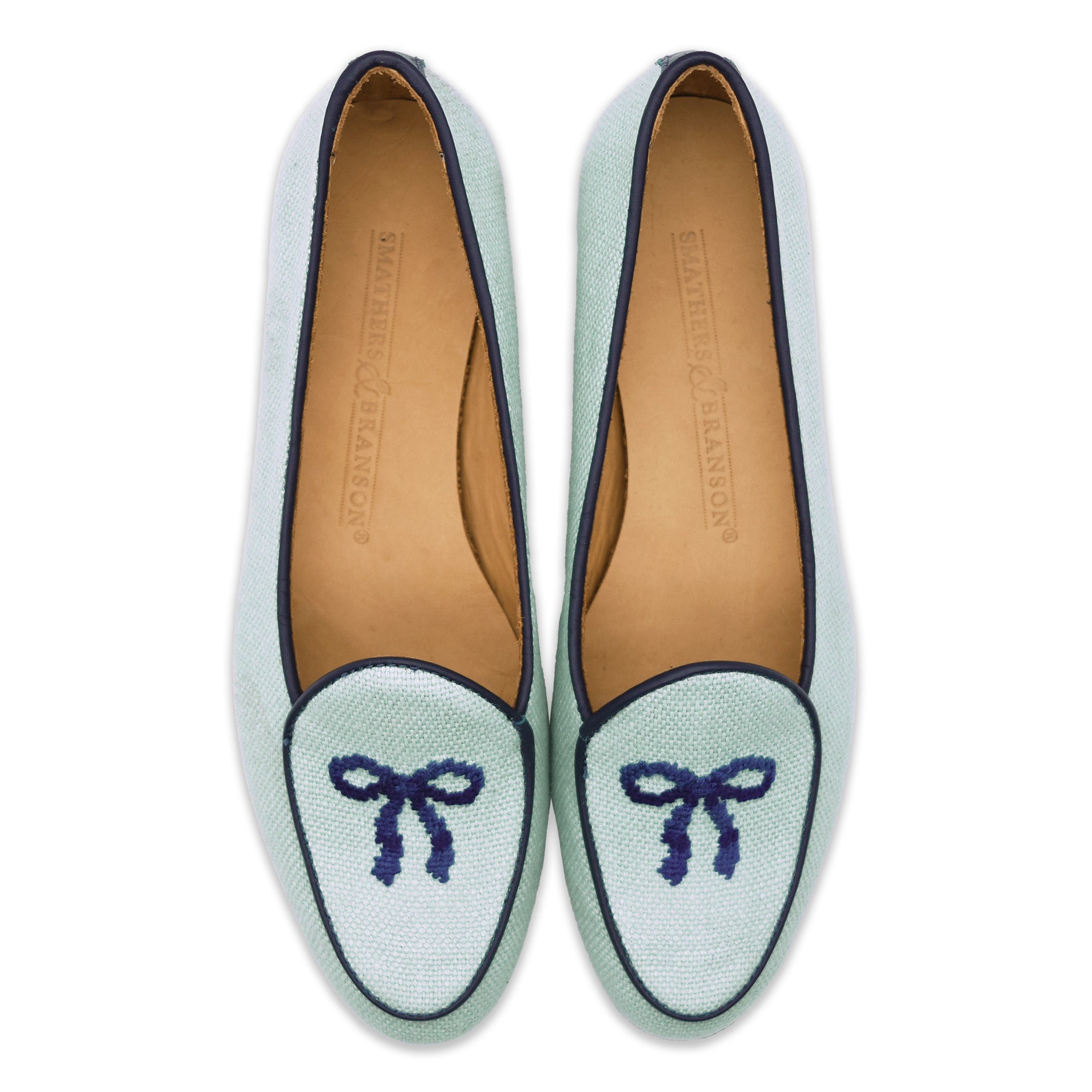 Bow Women's Linen Belgian Loafers (Mist Linen)