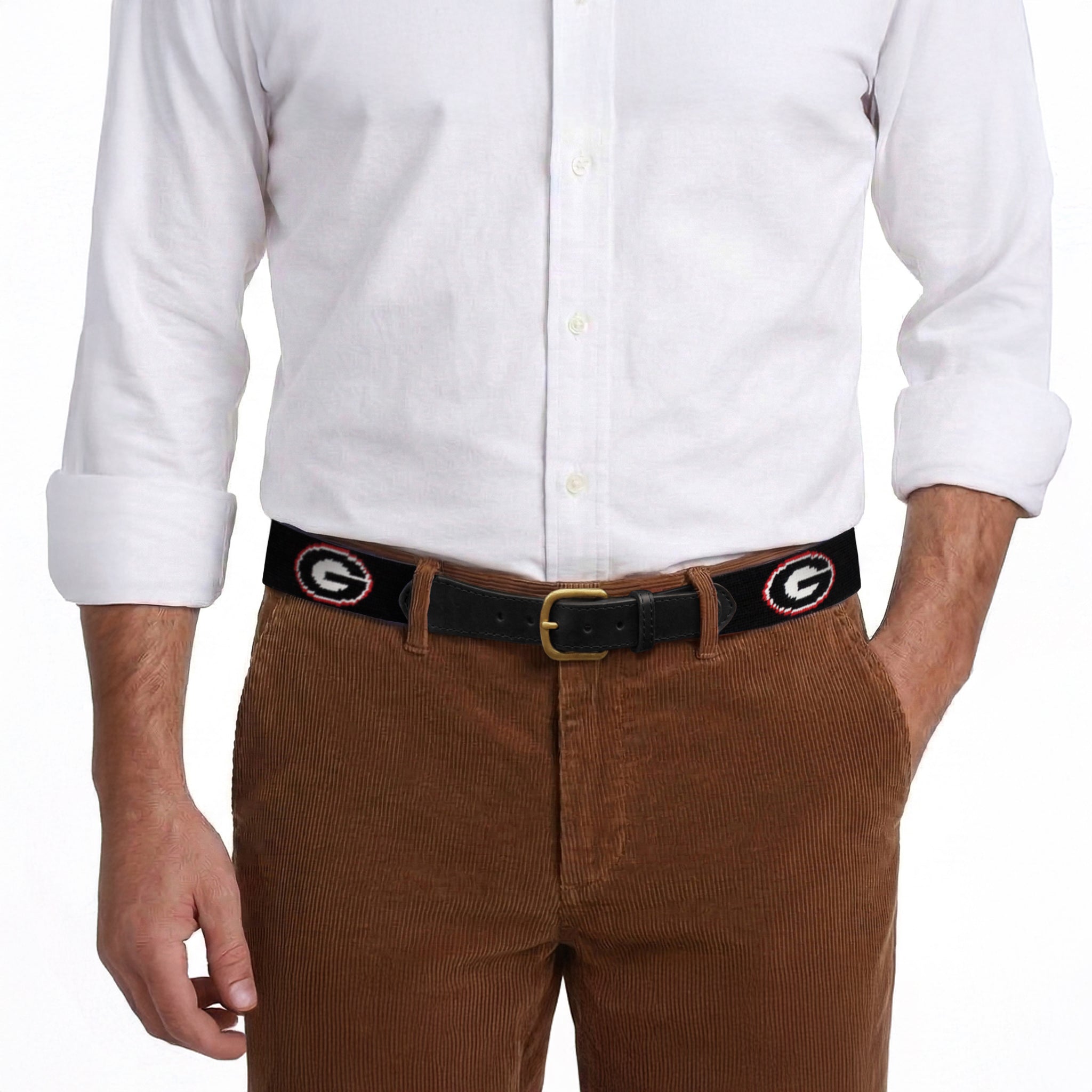 Georgia G Belt (Black) (Black Leather)