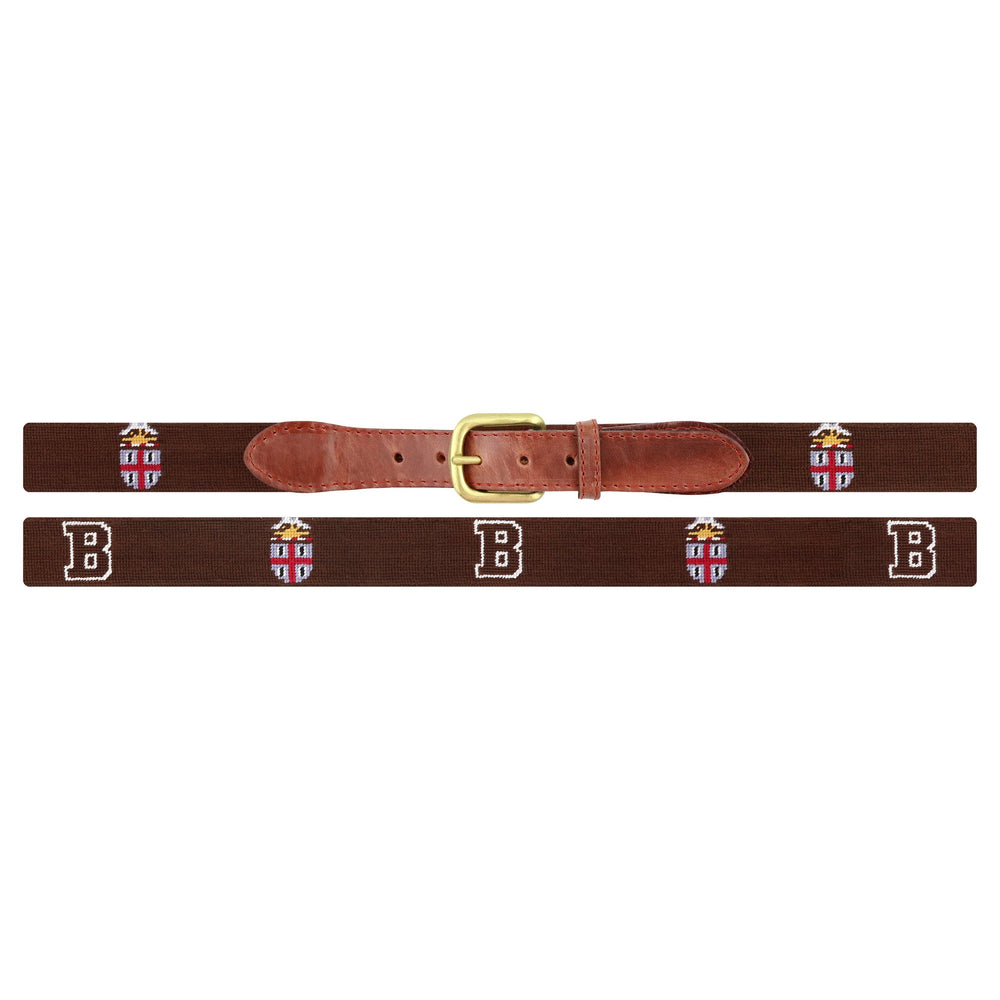 Monogrammed Brown Crest-B Belt (Dark Brown)