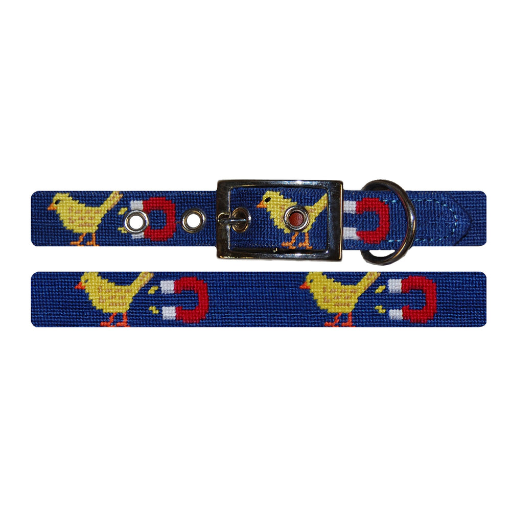Monogrammed Chick Magnet Dog Collar (Classic Navy)