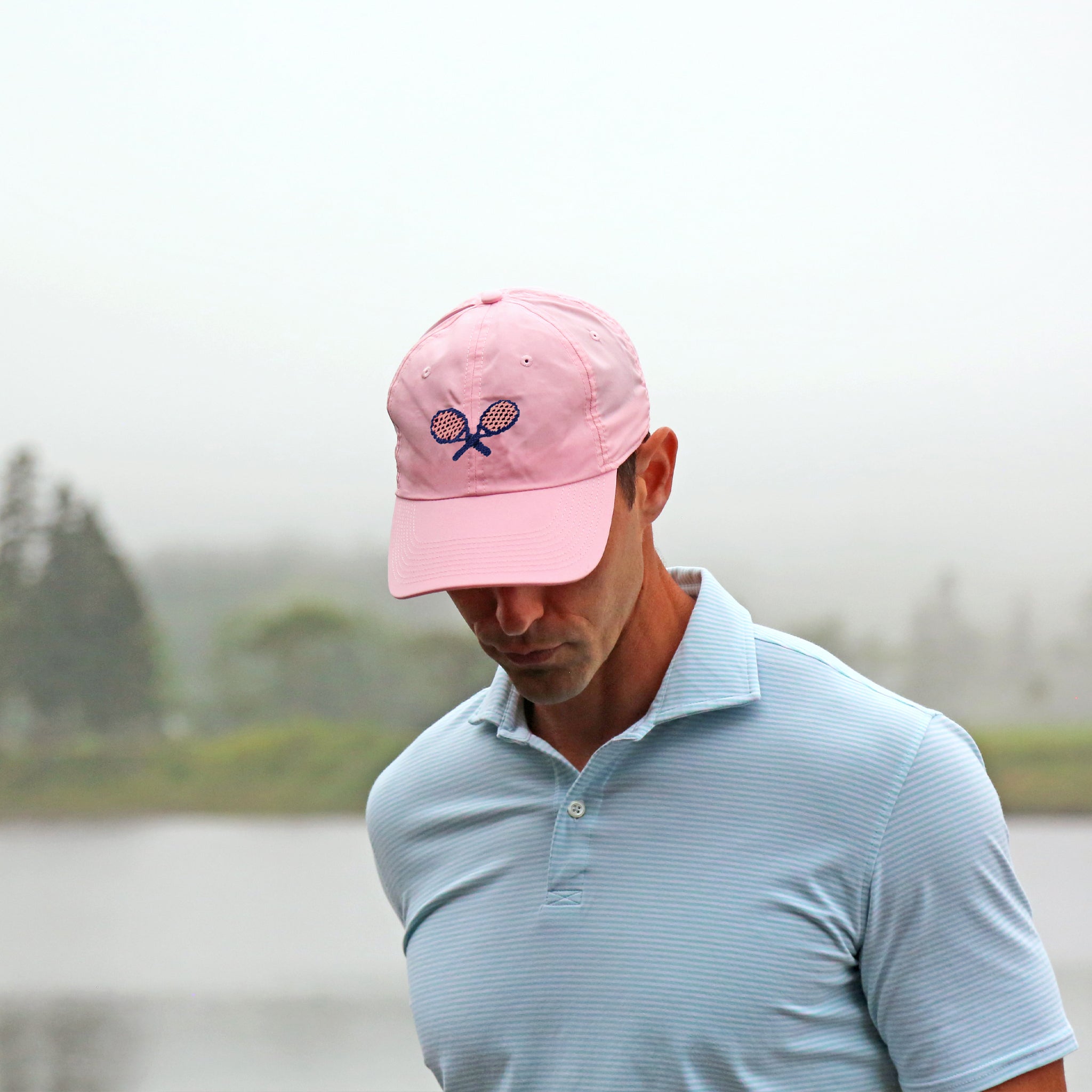 Crossed Racquets Performance Hat (Cherry Blossom)