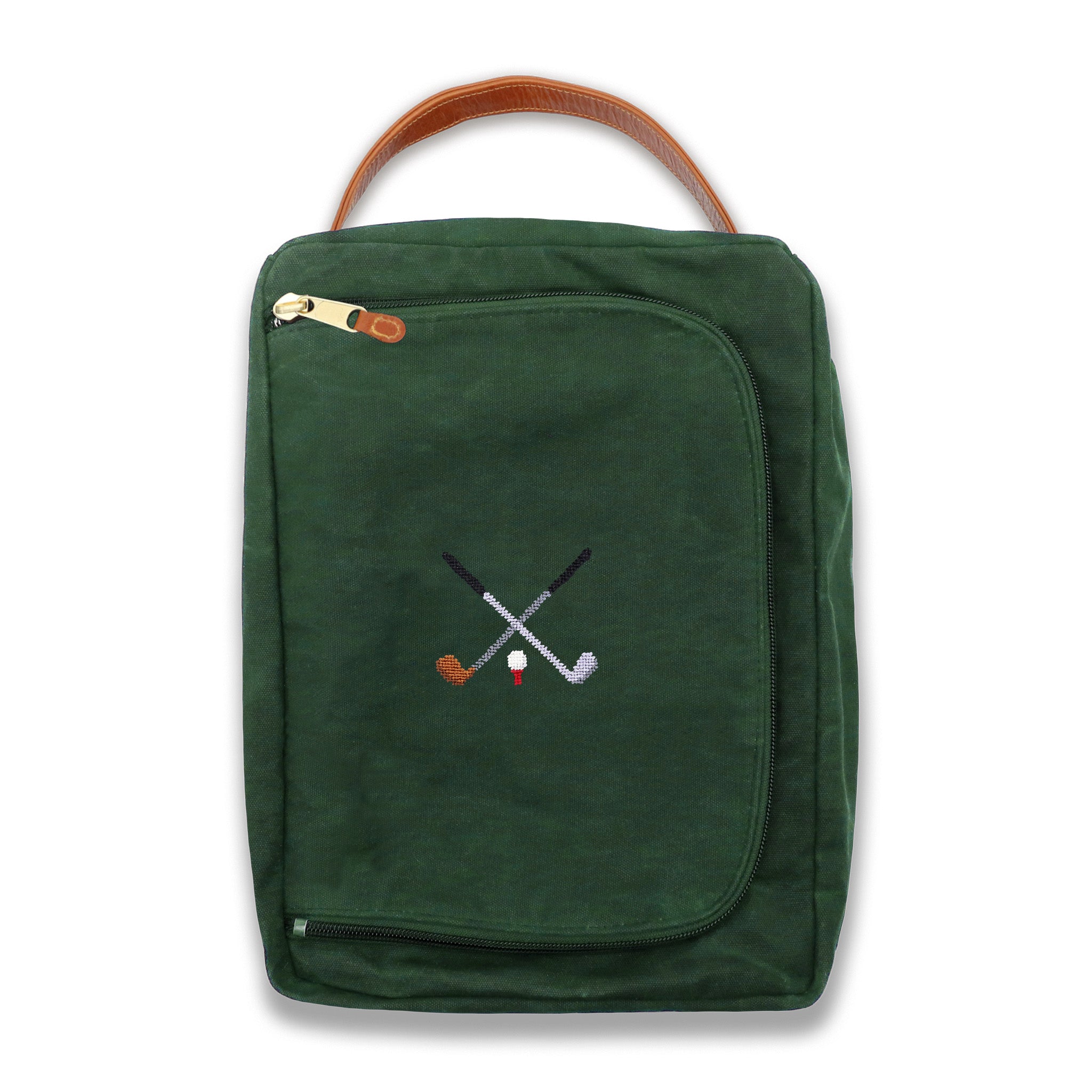 Crossed Clubs Shoe Bag (Hunter Waxed Canvas)