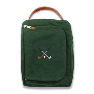 Crossed Clubs Shoe Bag (Hunter Waxed Canvas)