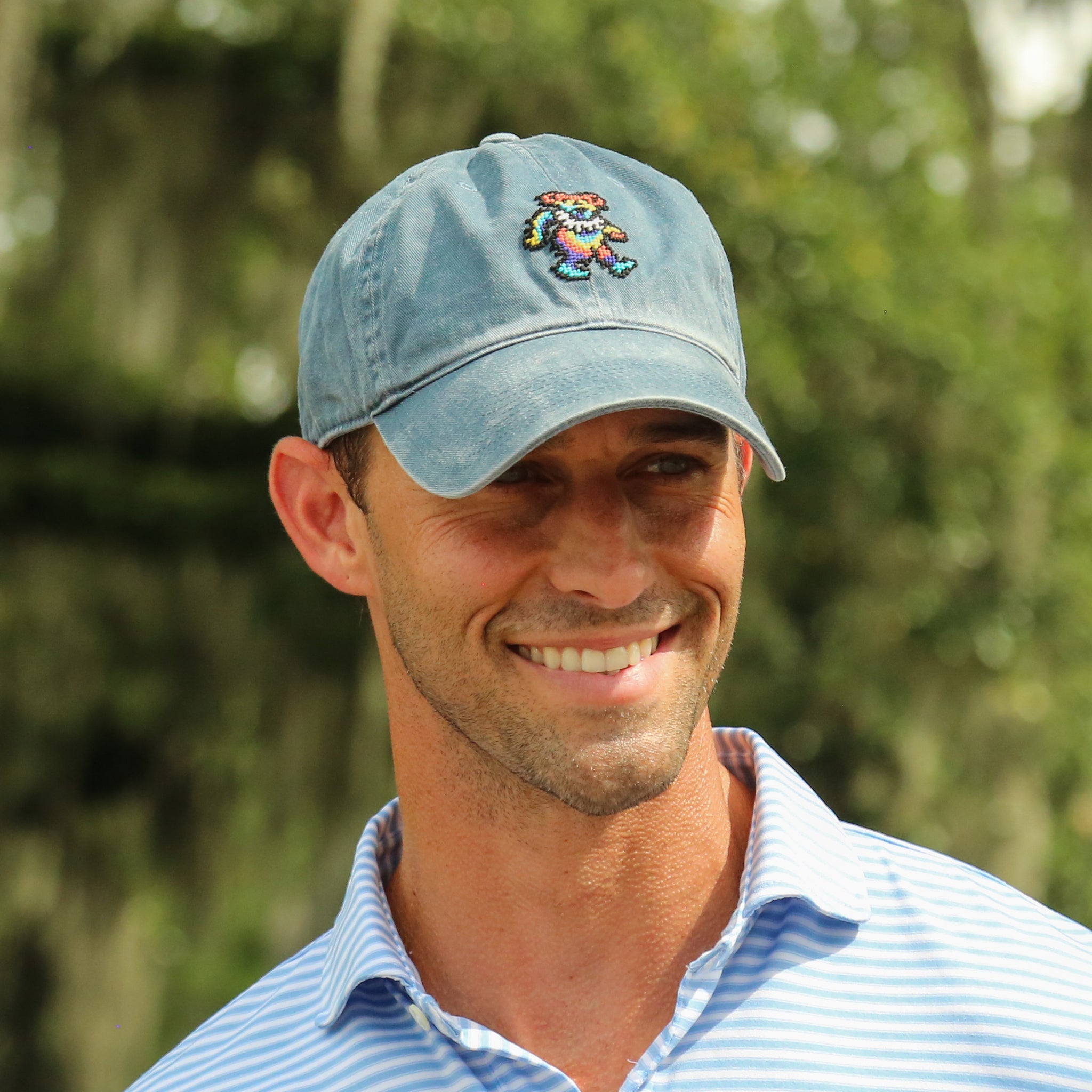Dancing Bear Tie Dye Hat (Steel Blue)