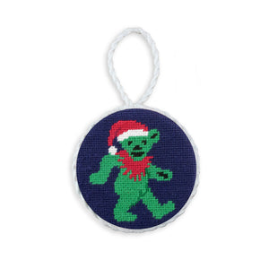 Dancing Bear Santa Ornament (Dark Navy)