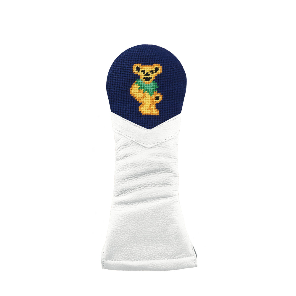 Dancing Bear Hybrid Headcover (Dark Navy) (White Leather)