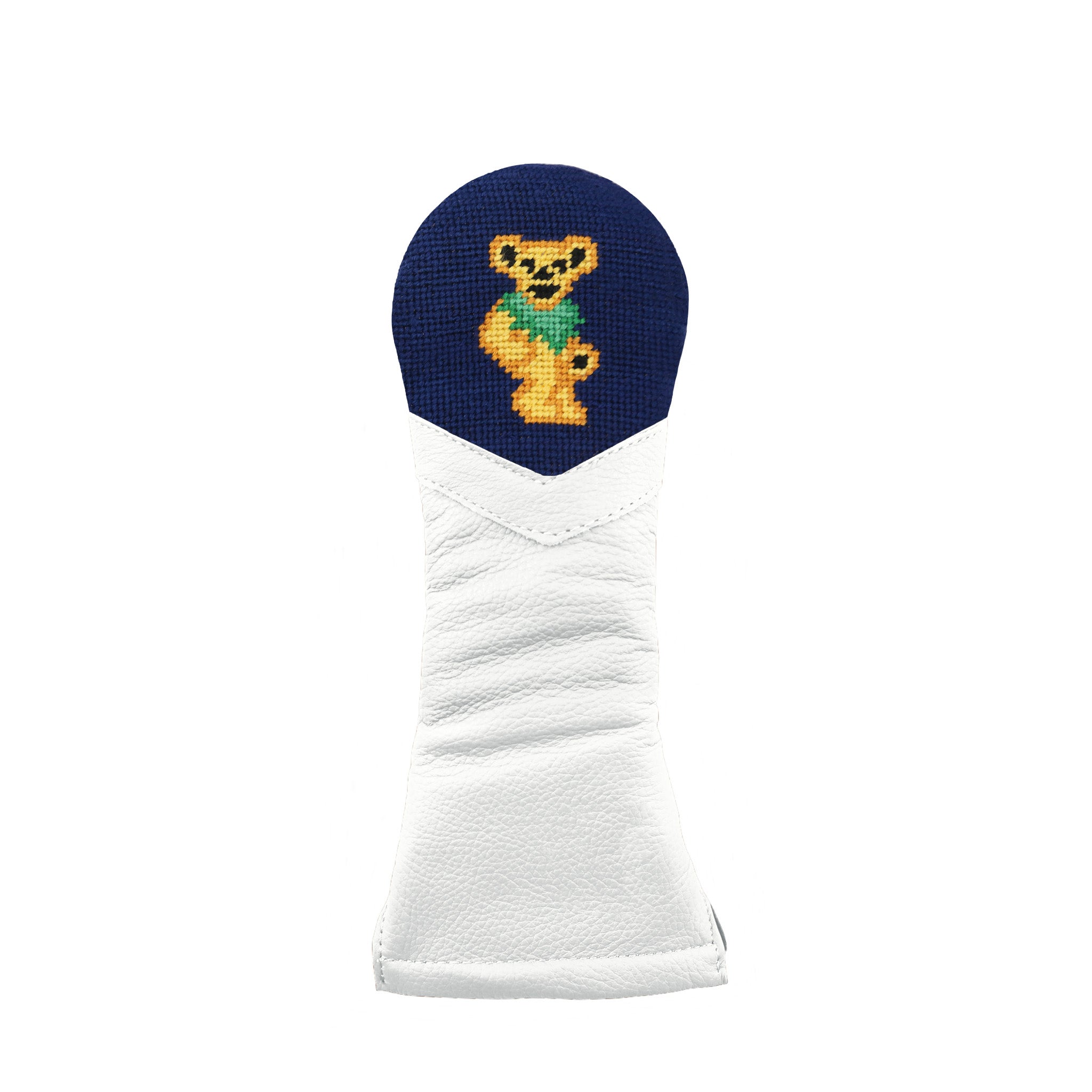 Dancing Bear Hybrid Headcover (Dark Navy) (White Leather)