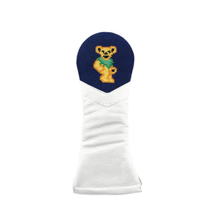 Dancing Bear Hybrid Headcover (Dark Navy) (White Leather)