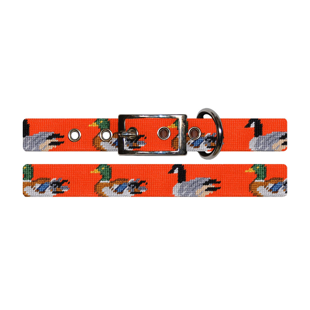 Monogrammed Duck Duck Goose Dog Collar (Orange)
