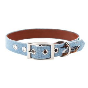 Duck Decoys Dog Collar (Antique Blue)