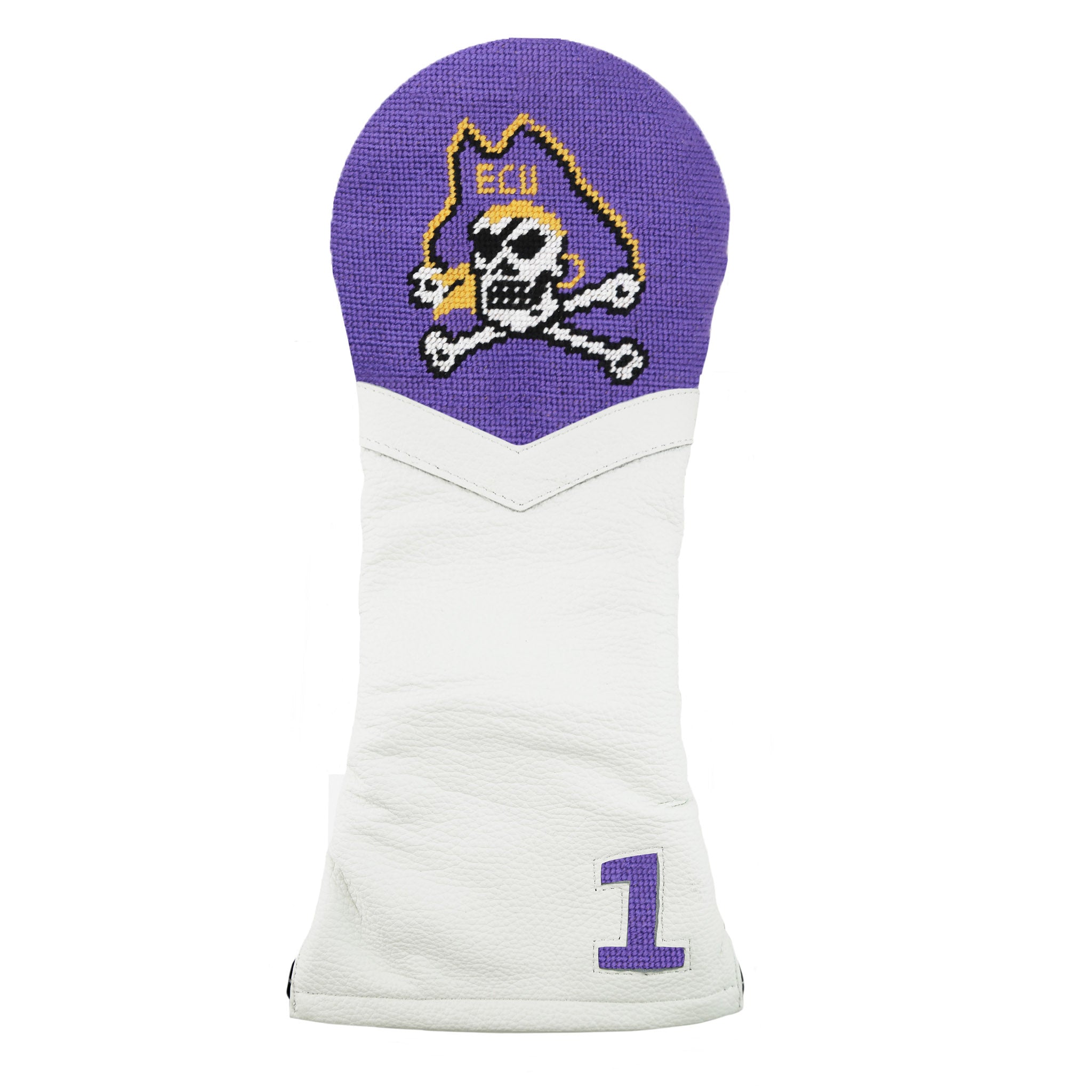 East Carolina Driver Headcover (Purple) (White Leather)