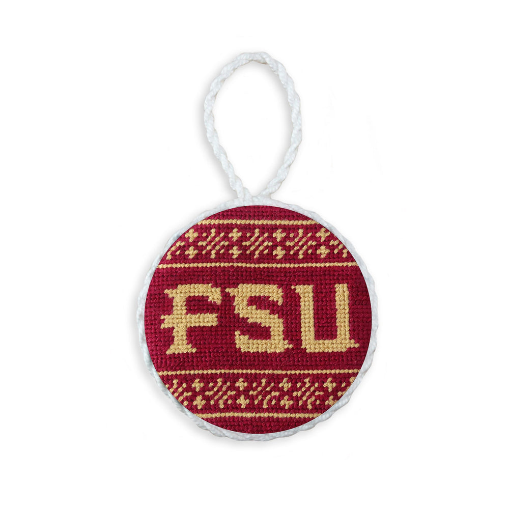 Florida State Fairisle Ornament (Garnet) (White Cord)