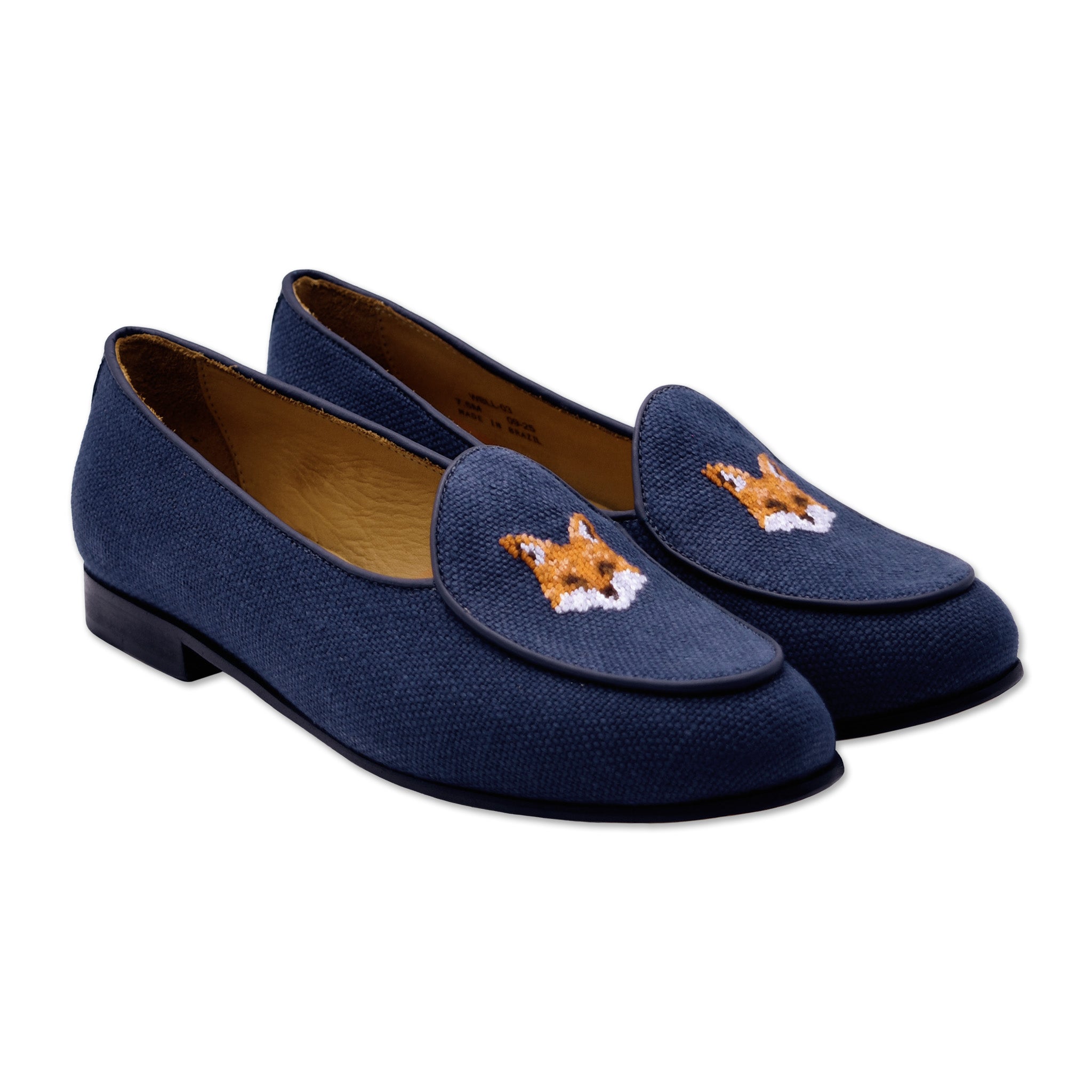 Fox Head Women's Linen Belgian Loafers (Navy Linen)