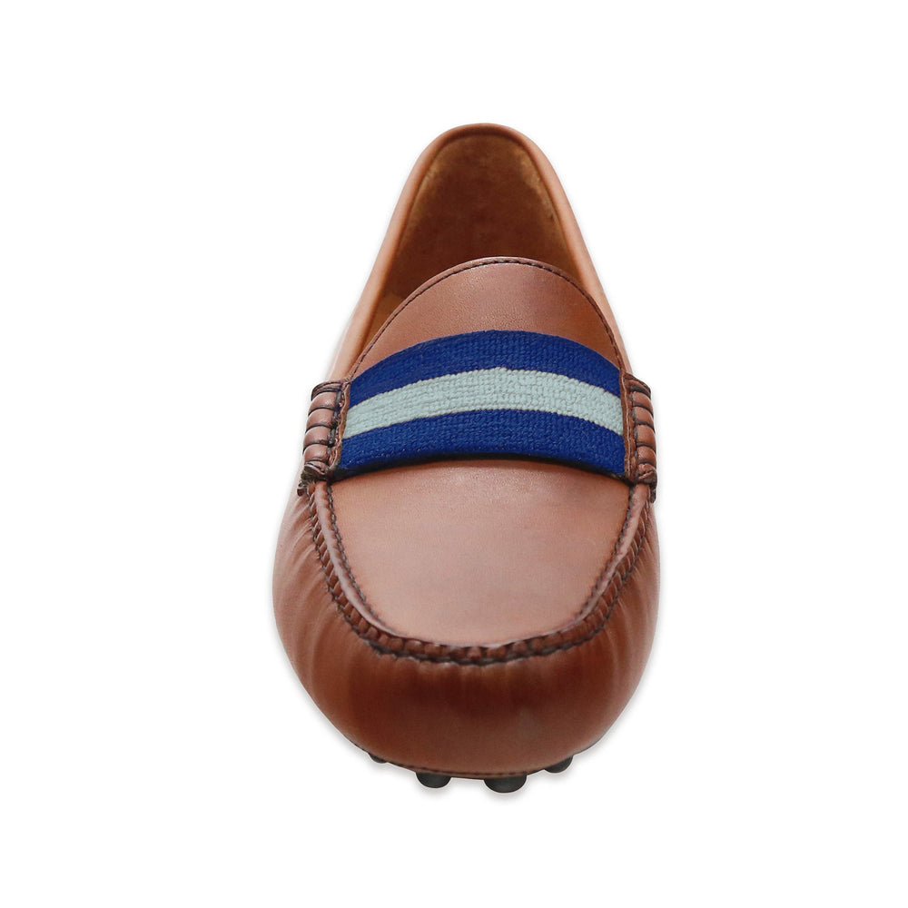 Georgetown Surcingle Driving Shoes (Classic Navy-Grey) (Chestnut Leather - Logo)