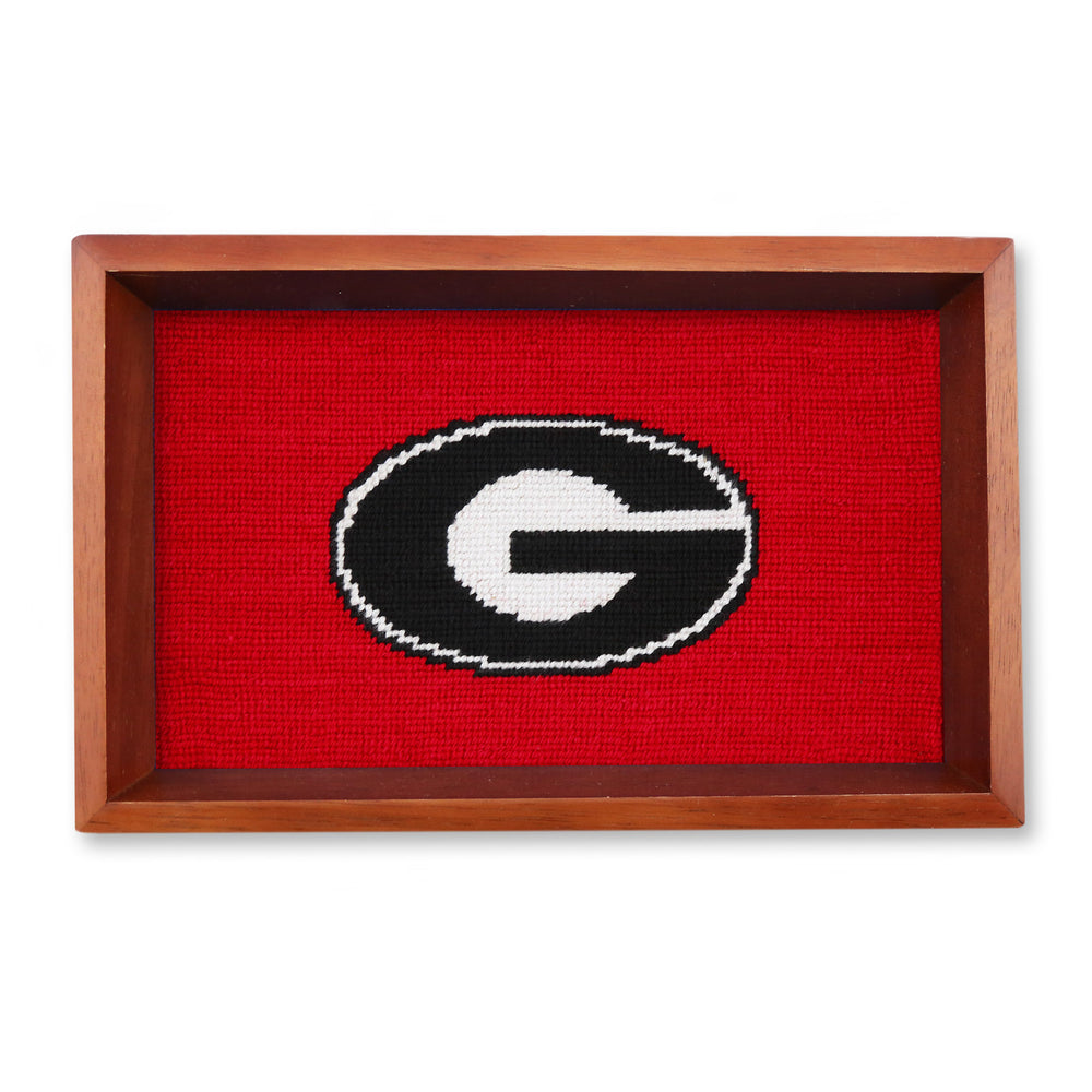 Georgia G Valet Tray (Red) (Chestnut Wood)