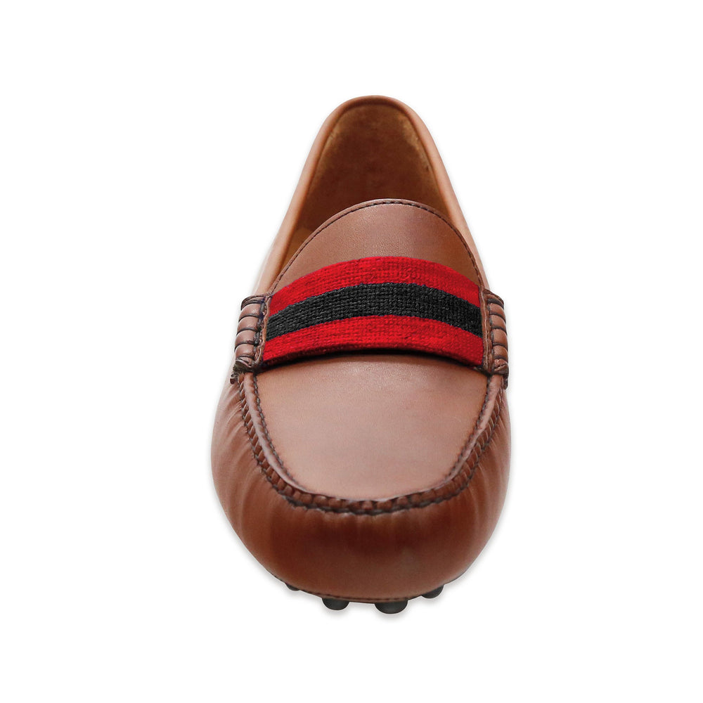 Georgia Surcingle Driving Shoes (Red-Black) (Chestnut Leather-Logo)