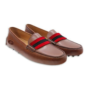 Georgia Surcingle Driving Shoes (Red-Black) (Chestnut Leather-Logo)