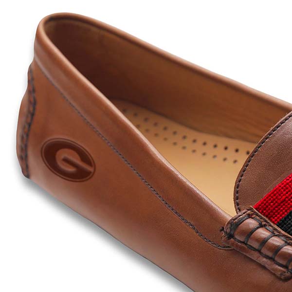 Georgia Surcingle Driving Shoes (Red-Black) (Chestnut Leather-Logo)