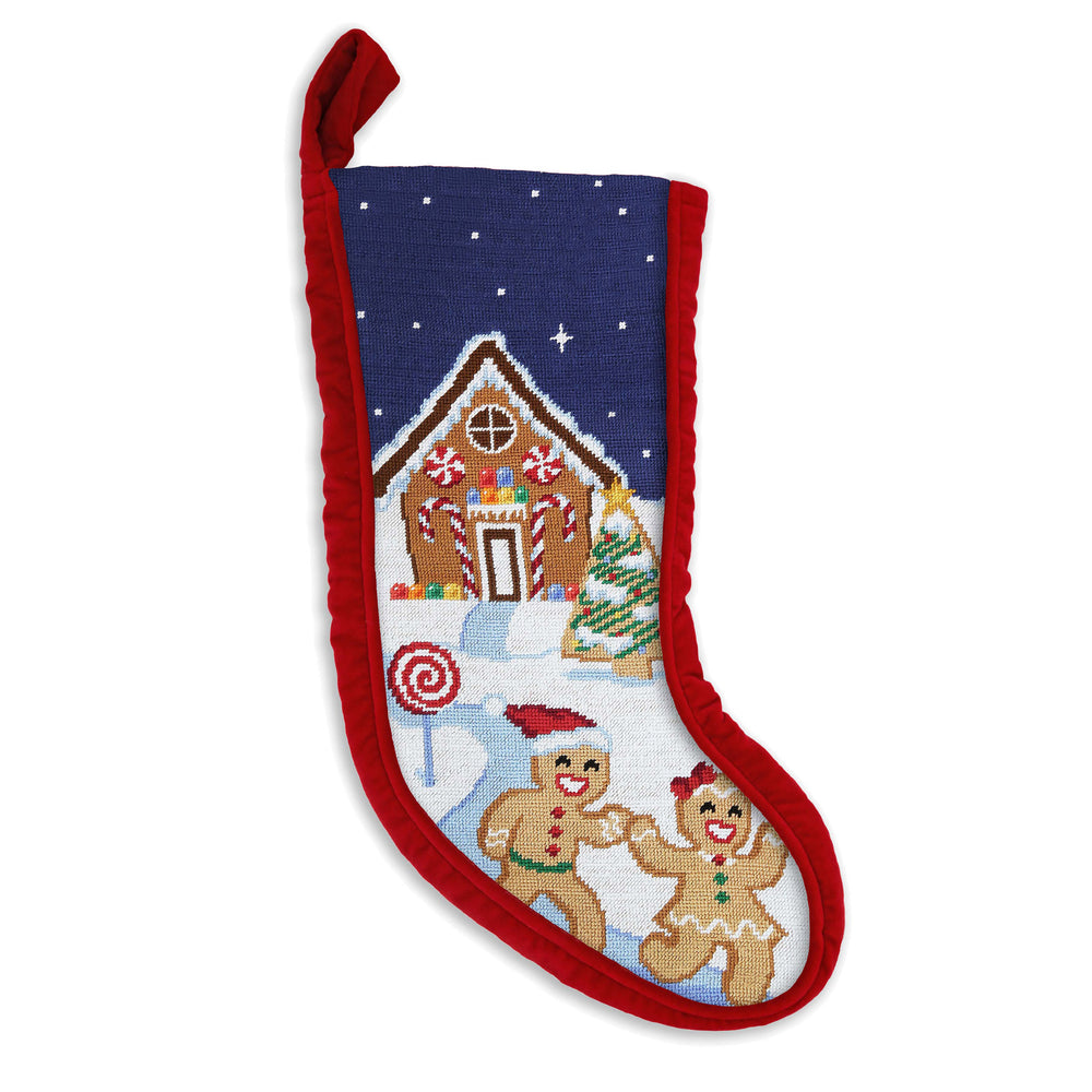 Gingerbread House Stocking (Red Velvet) (Final Sale)