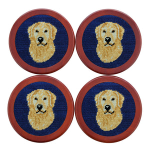 Golden Retriever Head Coasters (Classic Navy)