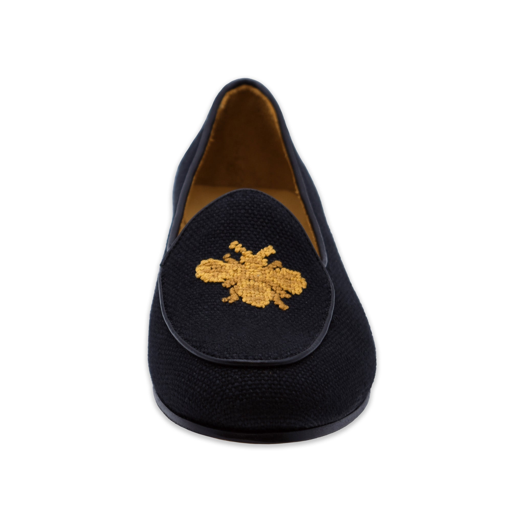 Golden Bee Women's Linen Belgian Loafers (Black Linen)