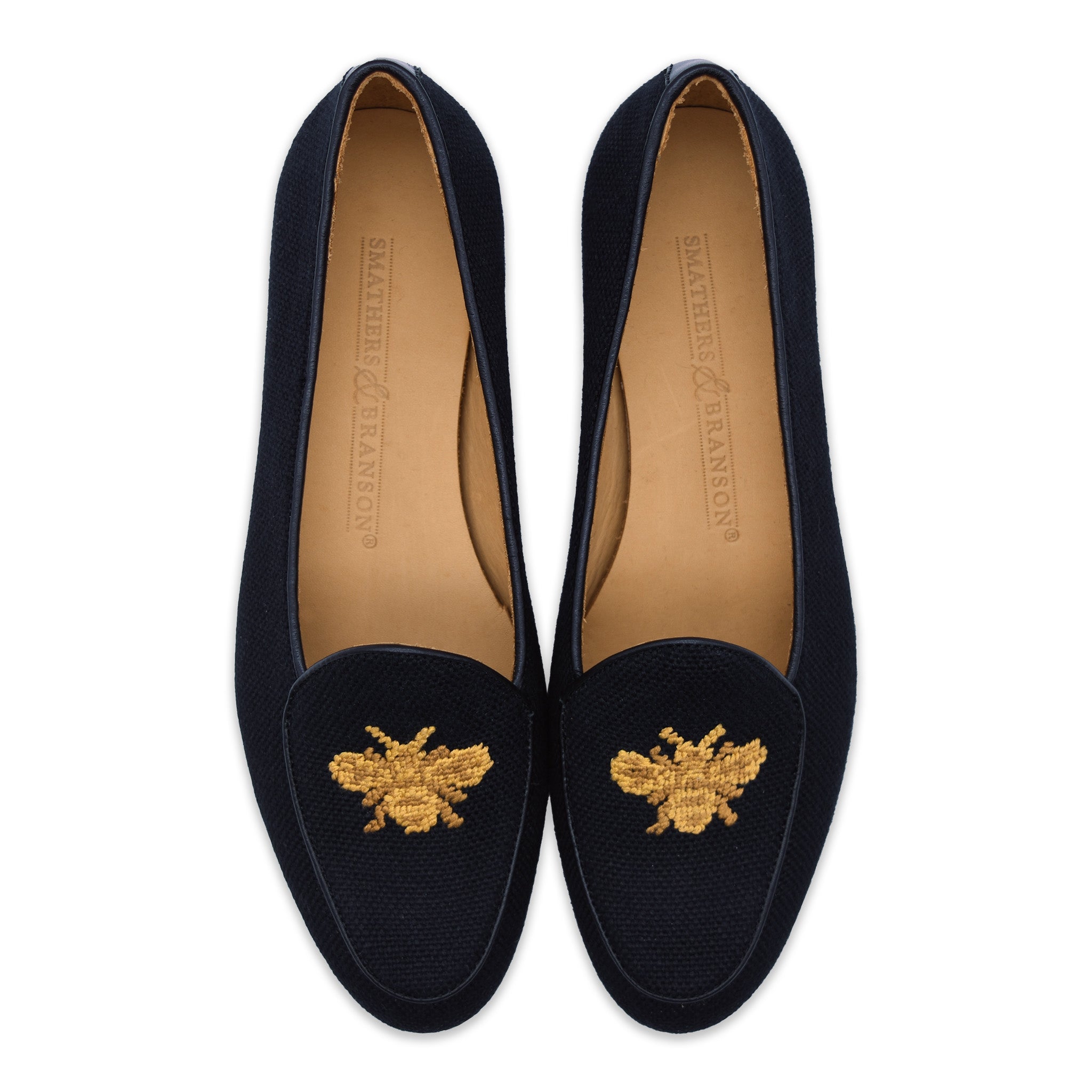 Golden Bee Women's Linen Belgian Loafers (Black Linen)
