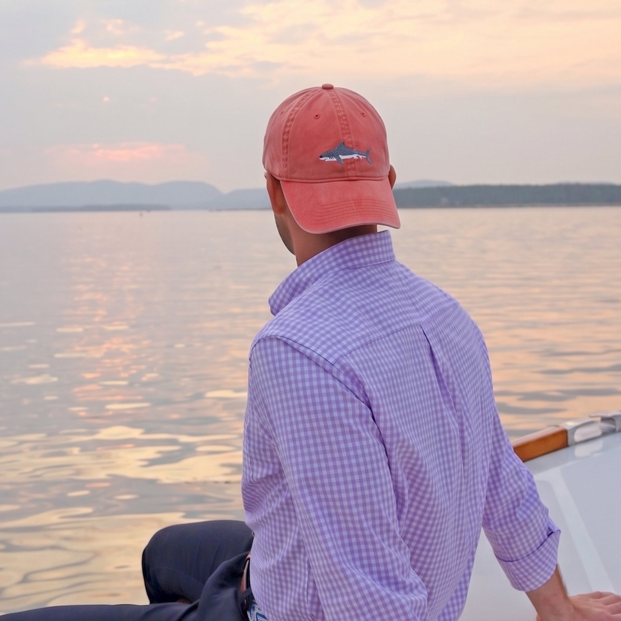 Great White Shark Hat (Nantucket Red)