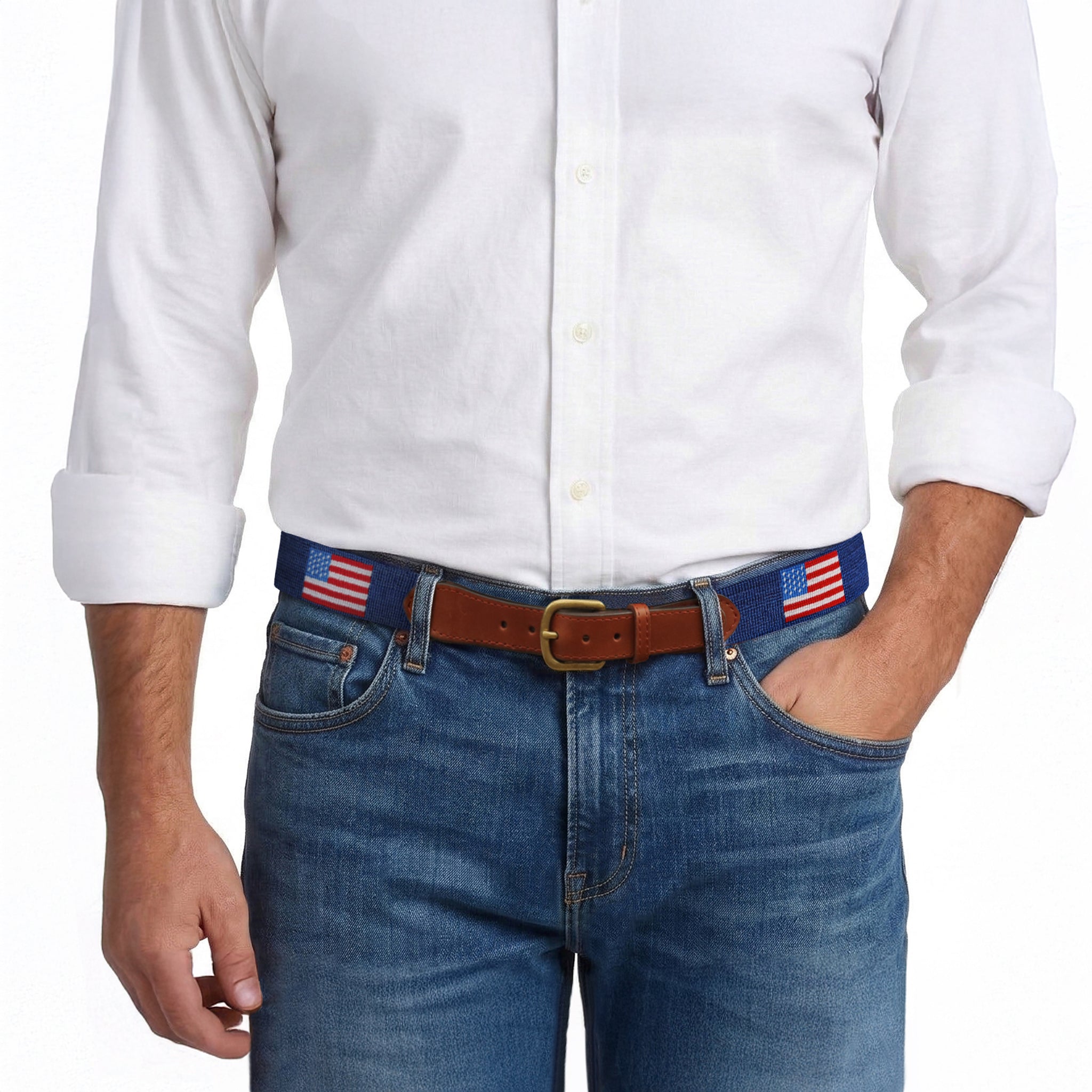 American Flag Belt (Classic Navy)