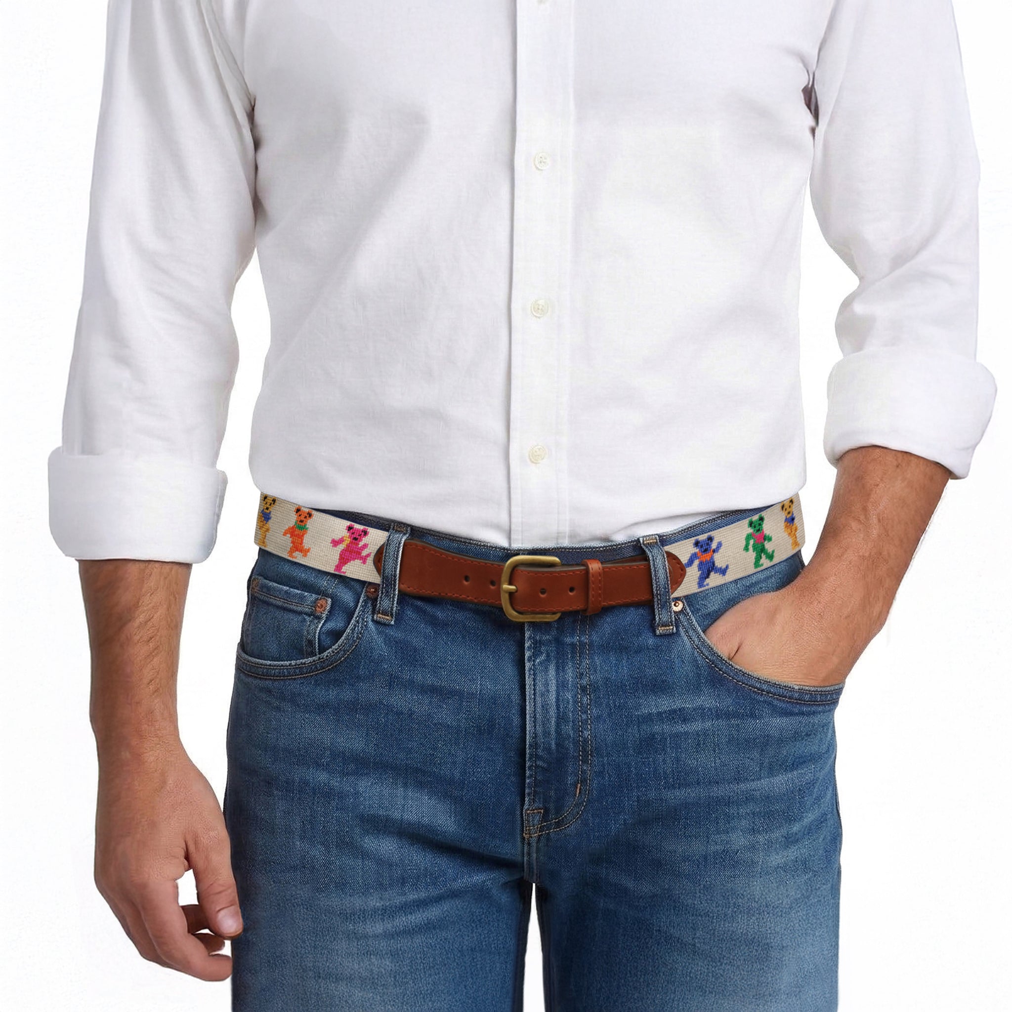 Dancing Bears Belt (Oatmeal)